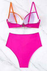 Contrast Sweetheart Neck Bikini Set