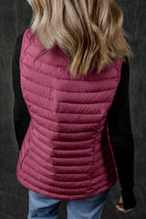 Pocketed Zip Up Vest Coat